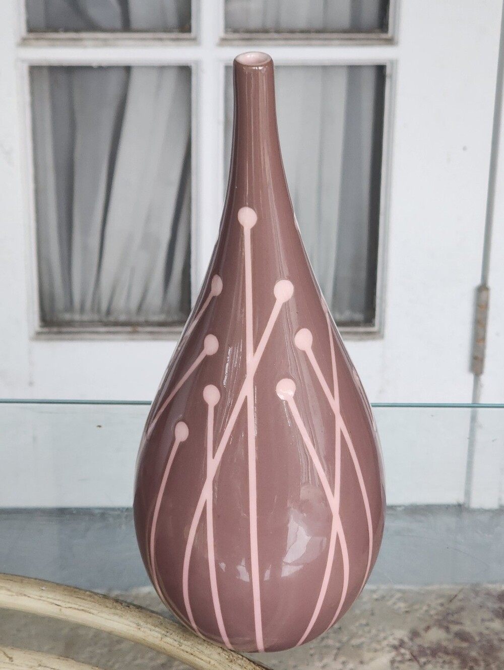 Vintage 2005 Target Brands Pink & Mauve Teardrop Bud Vase, Beautiful Condition